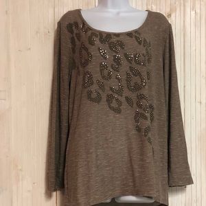 Cocomo | Long Sleeve Brown Leopard Blouse